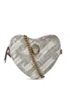 Kurt Geiger Kensington Denim Heart Shaped Crossbody In Yellow