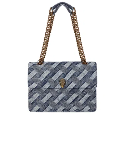 Kurt Geiger Kensington Denim Shoulder Bag In Blue