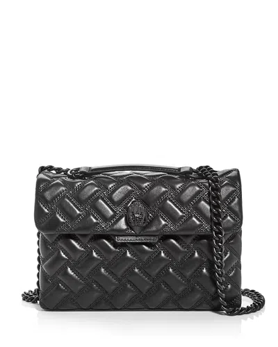 Kurt Geiger Kensington Drench Leather Shoulder Bag In Black