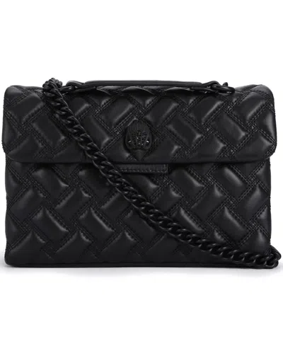 Kurt Geiger Kensington Drench Medium Quilted Leather Shoulder Handbag In Black