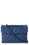 Kurt Geiger Kensington Drench Quilted Leather Convertible Shoulder Bag In Denim