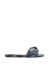 Kurt Geiger Kensington Eagle-head Flat Sandal In Blue