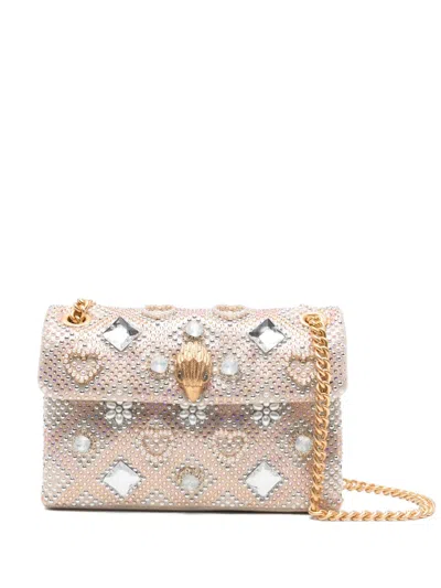 Kurt Geiger Kensington Embellished Chain Shoulder Bag In Pink