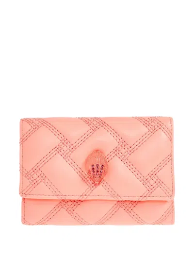 Kurt Geiger Kensington Embellished Leather Wallet In Pink