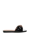 Kurt Geiger Kensington Eagle-embellished Quilted Patent-leather Mules