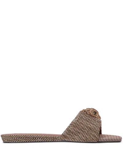 Kurt Geiger Kensington Flat Sandals In Brown