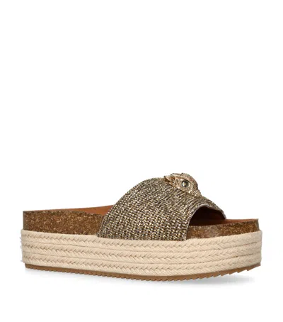 Kurt Geiger Kensington Flatform Sandals In Beige