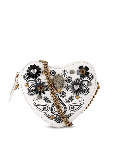 Kurt Geiger Kensington Flower Heart Crossbody In White