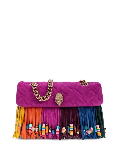Kurt Geiger Kensington Fringe Shoulder Bag In Pink