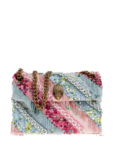 Kurt Geiger Kensington Fringed Shoulder Bag In Blue