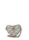 Kurt Geiger Kensington Denim Heart Shaped Crossbody In Gold