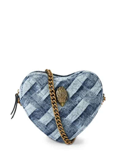Kurt Geiger Womens Kensington Heart Denim Cross-body Bag In Blue