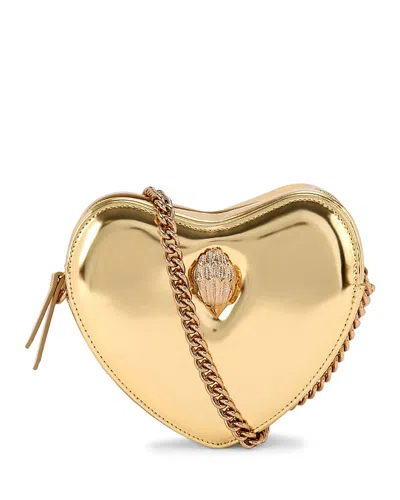 Kurt Geiger Kensington Heart Crossbody In Gold