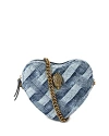 KURT GEIGER KENSINGTON DENIM HEART SHAPED CROSSBODY