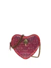 Kurt Geiger Kensington Heart Heart-shaped Crystal-embellished Tote Bag In Red