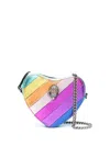 Kurt Geiger Rainbow Shop Mini Kensington Heart Crossbody Bag In Blue