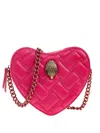 Kurt Geiger Kensington Heart Quilted Cross Body Bag In Pink