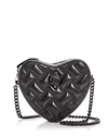 Kurt Geiger Kensington Heart Shape Crossbody In Black/black