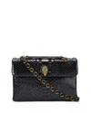 Kurt Geiger Kensington Large Embossed Leather Shoulder Bag In Black