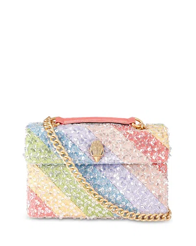 Kurt Geiger Kensington Large Rainbow Sequin Bead Convertible Crossbody In Purple