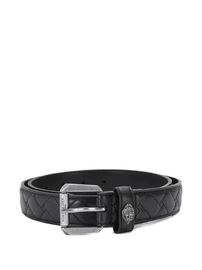 Kurt Geiger Kensington Leather Belt In Black