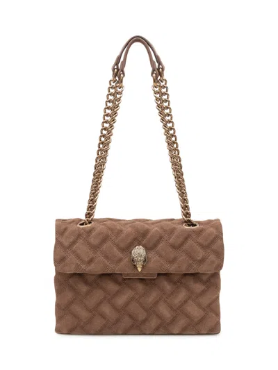 Kurt Geiger Kensington Leather Clutch In Brown