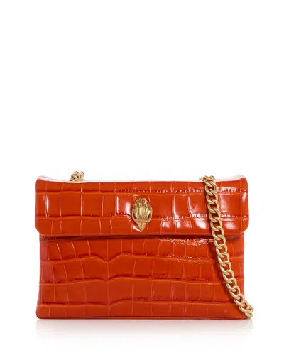 Kurt Geiger Kensington Leather Shoulder Bag In Orange