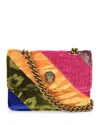 Kurt Geiger Kensington Micro Patchwork Velour Crossbody In Multi