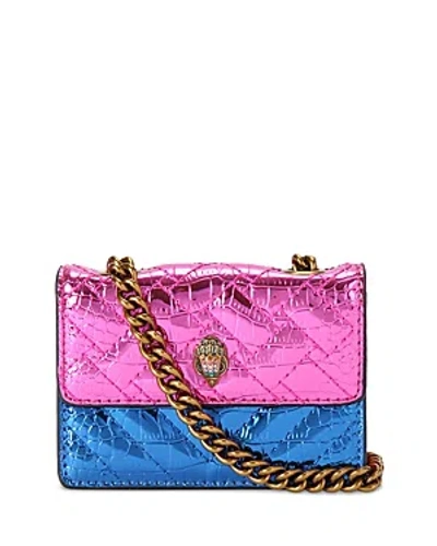 Kurt Geiger Kensington Micro Quilted Crossbody In Pink/blue