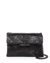 Kurt Geiger Kensington Mini Embellished Satin Crossbody In Black