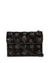 Kurt Geiger Kensington Mini Embellished Velvet Convertible Crossbody In Brown