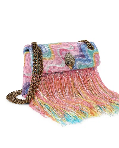 Kurt Geiger Kensington Mini Rhinestone Fringed Shoulder Bag In Multi