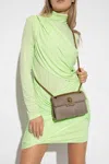 Kurt Geiger Mini Kensington Tweed Crossbody Bag In Beige