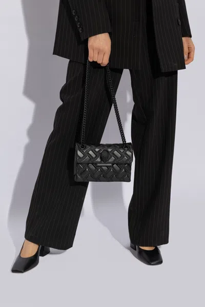 Kurt Geiger Mini Kensington Drench Leather Crossbody In Black