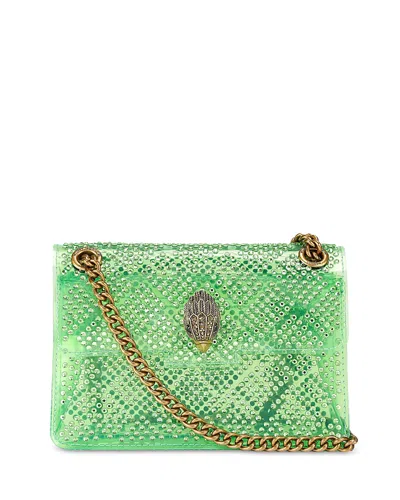 Kurt Geiger Kensington Mini Vinyl & Crystal Convertible Crossbody In Green