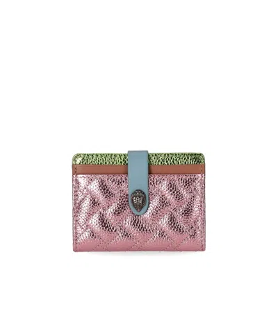 Kurt Geiger Kensington Multicolored Card Holder In Pink