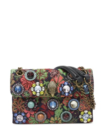 Kurt Geiger Kensington Octavia Embellished Floral Shoulder Bag In Brown