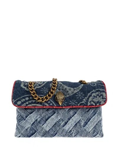 Kurt Geiger Kensington Paisley-print Chain Shoulder Bag In Blue