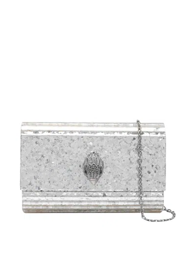 Kurt Geiger Embellished Chain Shoulder Bag In Silver