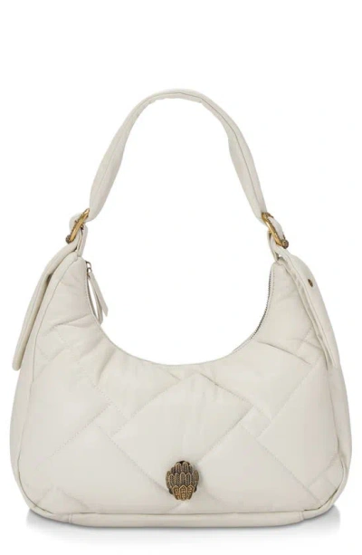 Kurt Geiger Kensington Puff Quilted Leather Hobo Bag In Bone