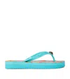 Kurt Geiger Kensington Q Flip Flops In Turquoise