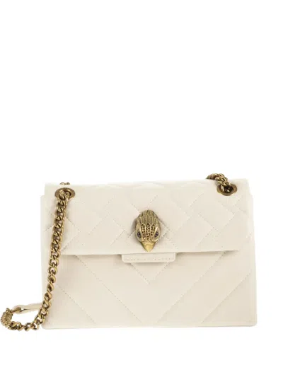 Kurt Geiger London Kensington Large Quilted Leather Shoulder Bag With Eagle Head In Neutral