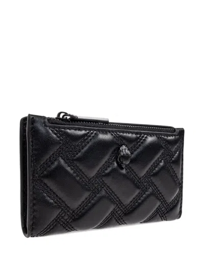 Kurt Geiger Kensington Quilted Skull-detail Bifold Wallet In Black