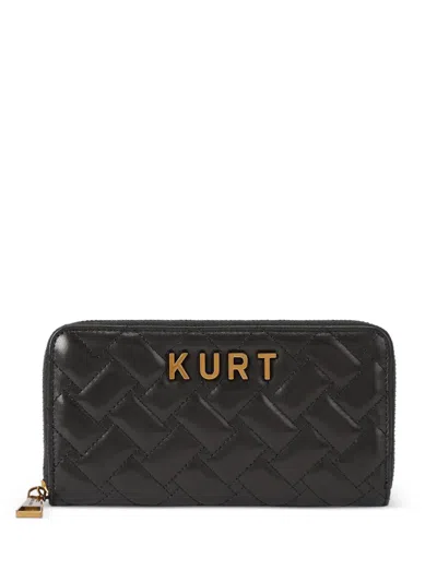 Kurt Geiger Kensington Quilted Zip Around Wallet In Black