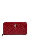 Kurt Geiger Kensington Quilted Zip-around Wallet In Red