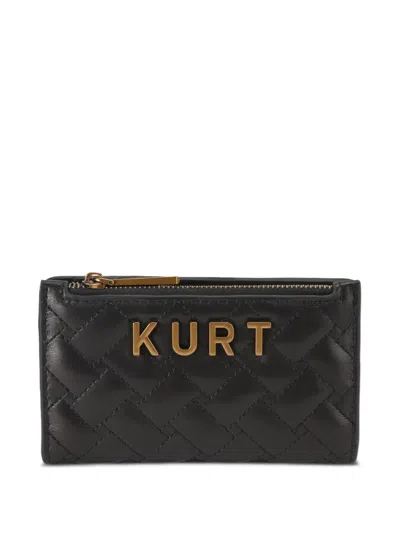 Kurt Geiger Kensington Quilted Zip Leather Wallet In Black