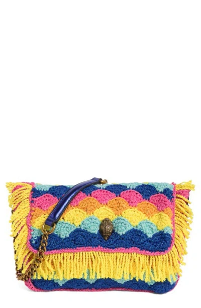 Kurt Geiger Kensington Small Crochet Crossbody Bag In Blue