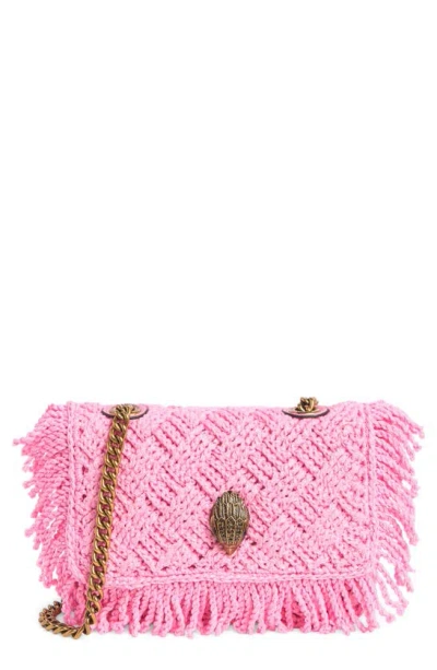 Kurt Geiger Kensington Small Crochet Shoulder Bag In Pink