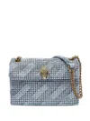 Kurt Geiger Kensington Studded Denim Shoulder Bag In Blue