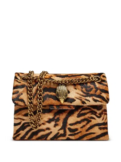 Kurt Geiger Kensington Tiger-print Crossbody Bag In Black